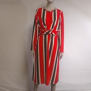 Women's Boo Hoo Bold Stripe Knot Front Dress
